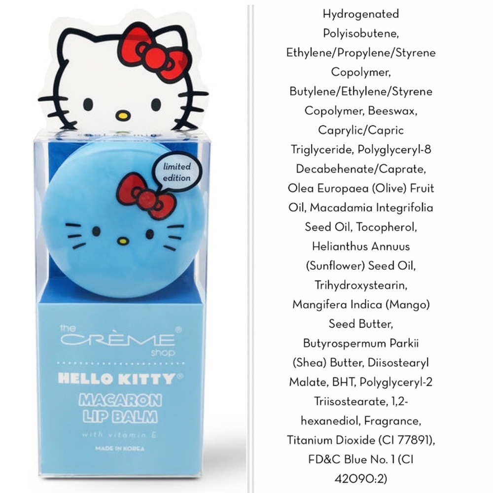 NEW! Limited Edition The Crème Shop Hello Kitty Macaron Lip Balm Cool As Mint - Picture 7 of 7